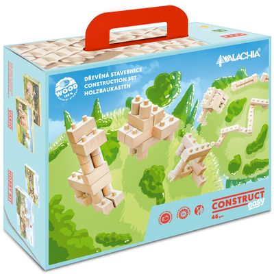 Walachia Dřevěná skládací stavebnice Construct easy 46 dílů