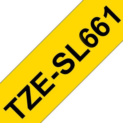 Brother TZe-SL661, žlutá / černá (36mm, samolaminovací)