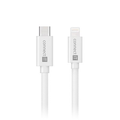 CONNECT IT Wirez USB-C -> Lightning, 27 W, 1 m, bílá