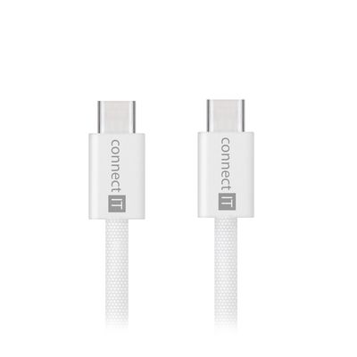 CONNECT IT Wirez USB-C -> USB-C, 60 W, 1 m, bílá
