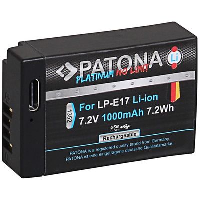 PATONA baterie pro foto Canon LP-E17 1000mAh Li-Ion Platinum USB-C nabíjení