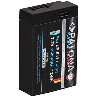 PATONA baterie pro foto Canon LP-E17 1000mAh Li-Ion Platinum USB-C nabíjení
