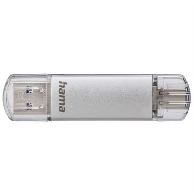 Hama Flash Pen Laeta, USB-C/USB-A 3.1, 64 GB, 40 MB/s, stříbrný