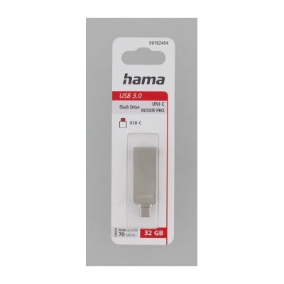 Hama USB flash disk Uni-C Rotate Pro, USB-C 3.1, 32 GB, 70 MB/s