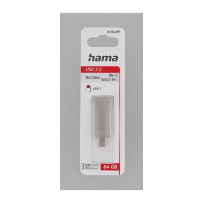 Hama USB flash disk Uni-C Rotate Pro, USB-C 3.1, 64 GB, 70 MB/s