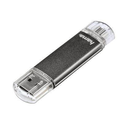 Hama flashPen Leata Twin 64 GB 10 MB/s USB 2.0, šedá
