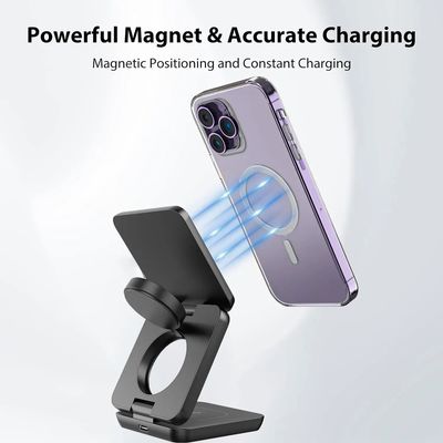 1stCOOL bezdrátová skládací QI nabíječka 3v1, MagSafe kompatibilní, bílá, USB-C