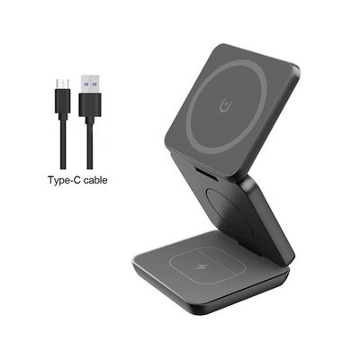 1stCOOL bezdrátová skládací QI nabíječka 3v1, MagSafe kompatibilní, černá, USB-C