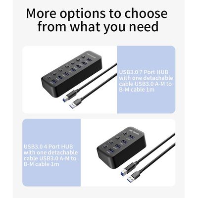 PremiumCord USB 3.2 Superspeed HUB 4-portový s vypínači portů