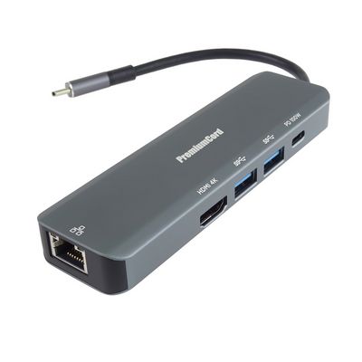 USB-C na HDMI + 2x USB3.2 + PD 100W+ RJ45 10/100/1000Mbps adaptér