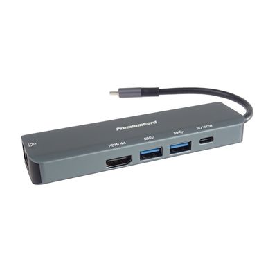 USB-C na HDMI + 2x USB3.2 + PD 100W+ RJ45 10/100/1000Mbps adaptér