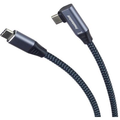 USB-C zahnutý kabel ( USB 3.2 GEN 2x2, 5A, 100W, 20Gbit/s ) 3m hliníkové krytky konektorů, bavlněný oplet