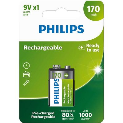 PHILIPS 9VB1A17/10 Nabíjecí baterie, 9 V