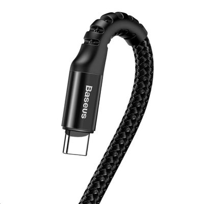 Baseus Fish Eye pružinový nabíjecí / datový kabel USB na USB-C 2A 1m, černá