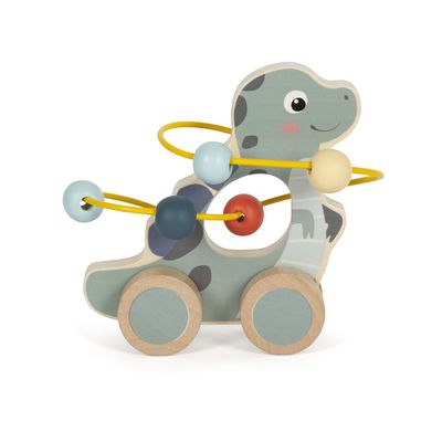small foot Hračka na kolečkách s korálkovým labyrintem Dino