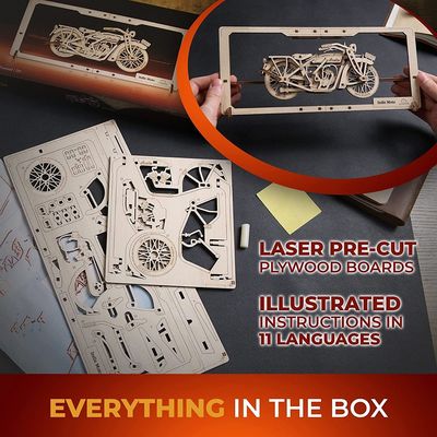 Ugears 2,5D dřevěné mechanické puzzle Indie Moto