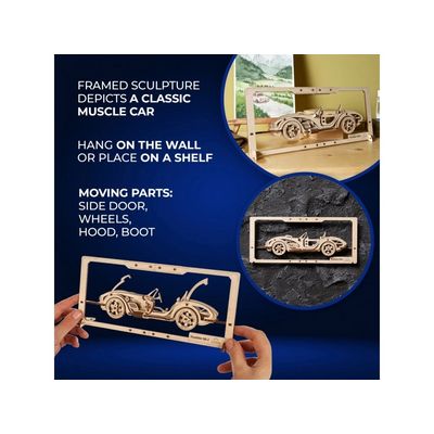 Ugears 2,5D dřevěné mechanické puzzle Roadster MK3