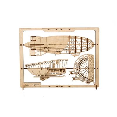 Ugears 2,5D dřevěné mechanické puzzle Vzducholoď Zeppelin
