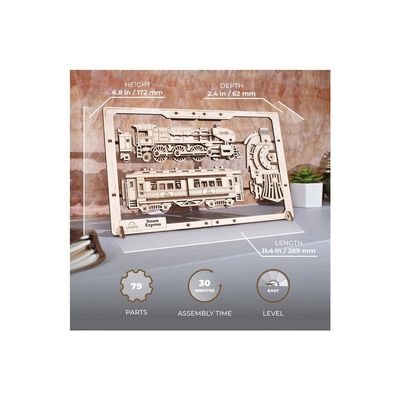 Ugears 2,5D dřevěné mechanické puzzle Steam Express