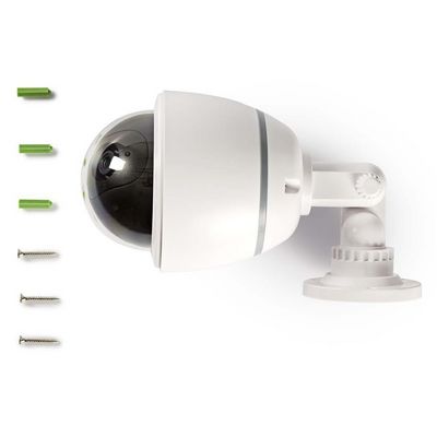 NEDIS atrapa bezpečnostní kamery s blikající LED/ dome/ IP44/ venkovní/ bílá