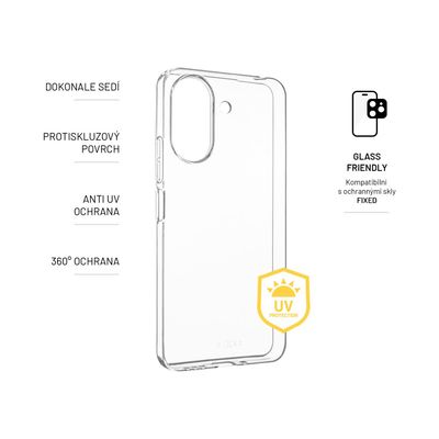 TPU gelové pouzdro FIXED Slim AntiUV pro Xiaomi Redmi 13C/POCO C65, čiré