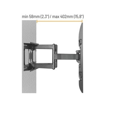 Brateck Výsuvný držák LPA69-466 pro TV 37-80 60kg polohovatelný nástěnný Heavy Duty