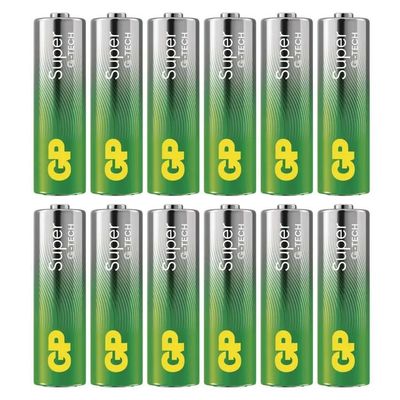 Alkalická baterie GP Super AA (LR6), 12Ks blistr