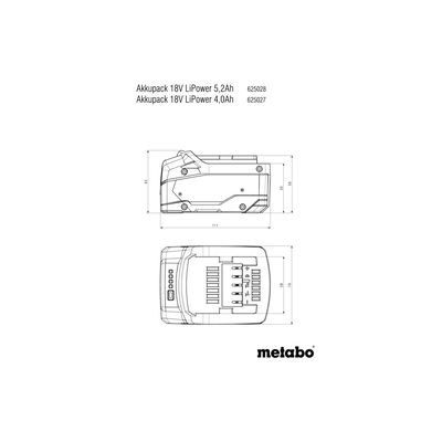 Metabo Akumulátor 18 V, 5,2 Ah, Li-Power (625028000)