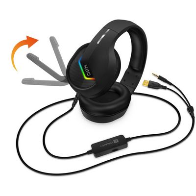 CONNECT IT NEO herní sluchátka s mikrofonem, 1xJack+USB, ČERNÁ