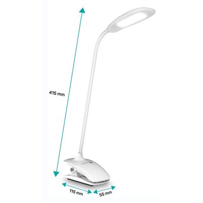 CONNECT IT CLIP stolní Led lampička s klipem, BÍLÁ