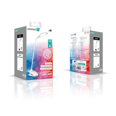 CONNECT IT CLIP stolní Led lampička s klipem, BÍLÁ
