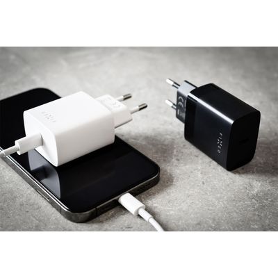 Síťová nabíječka FIXED s USB-C výstupem a podporou PD, 20W, bílá