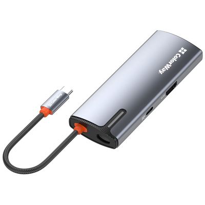 ColorWay 6v1 USB hub/ 1x USB-C/ 1x HDMI/ 3x USB-A/ 1x RJ45