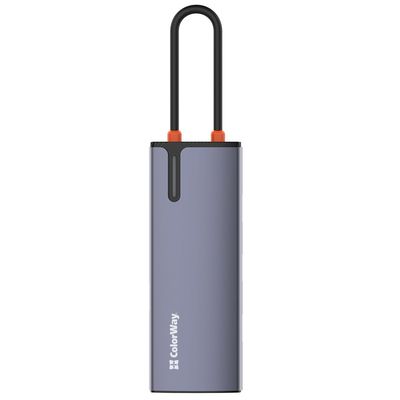 ColorWay 6v1 USB hub/ 1x USB-C/ 1x RJ45/ 4x USB-A