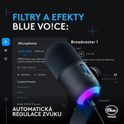 Logitech G Yeti GX Dynamic, černá