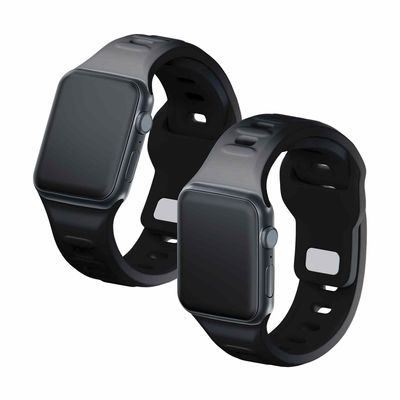 3mk Silicone Watch Strap pro Apple 42/44/45/49 mm Black