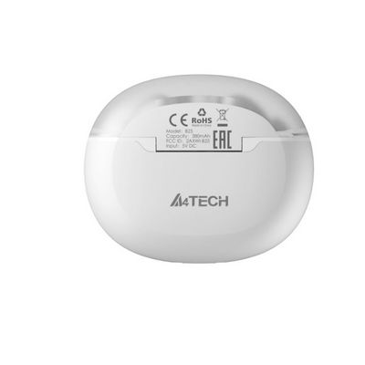 A4Tech bezdrátová sluchátka B25, TWS, Bluetooth, bílá