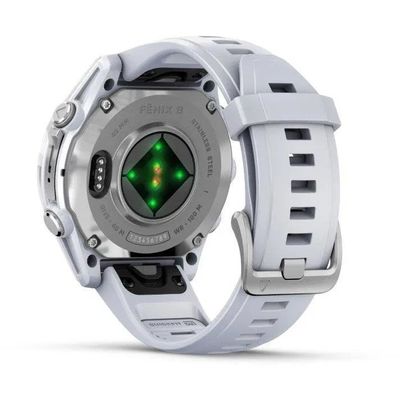 Garmin fenix® 8 – 43 mm, AMOLED, SIlver/Whitestone, silikonový řemínek