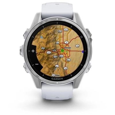 Garmin fenix® 8 – 43 mm, AMOLED, SIlver/Whitestone, silikonový řemínek