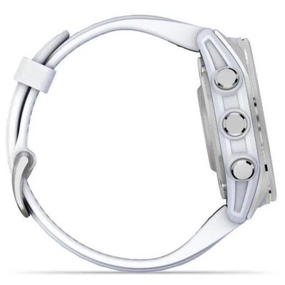 Garmin fenix® 8 – 43 mm, AMOLED, SIlver/Whitestone, silikonový řemínek