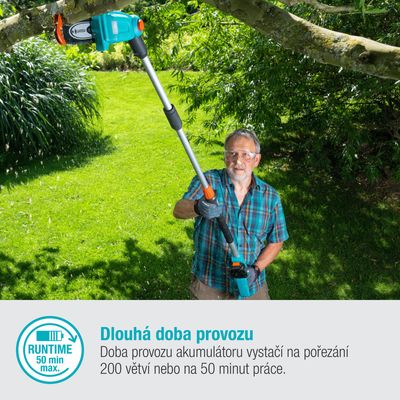 Gardena 14770-20 Aku teleskopická vyvětvovací pilka TCS 20/18V P4A - sada - rozbalené / použité