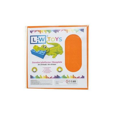 L-W Toys Velká podložka na stavění 50x50 bodů oranžová