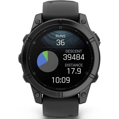 Garmin fenix® E – 47 mm, AMOLED, Slate Grey ocel, černý silikonový řemínek
