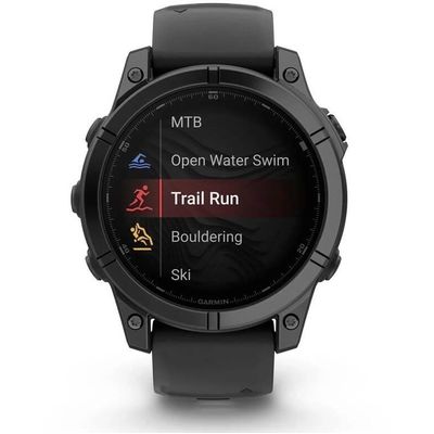 Garmin fenix® E – 47 mm, AMOLED, Slate Grey ocel, černý silikonový řemínek
