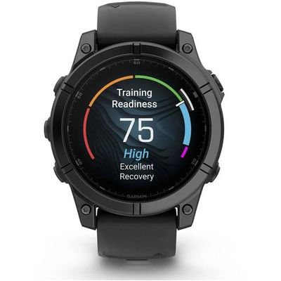 Garmin fenix® E – 47 mm, AMOLED, Slate Grey ocel, černý silikonový řemínek