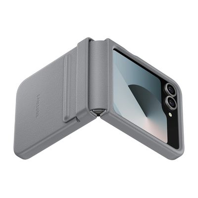 Samsung Ochranný kryt z veganské kůže pro Z Flip6 šedý