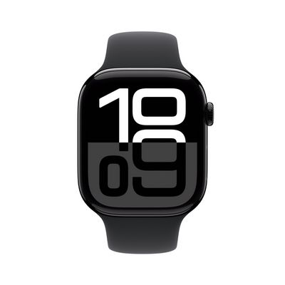 Apple Watch Series 10 GPS 42mm Jet Black Aluminium Case with Black Sport Band - S/M (MWWE3QC/A)