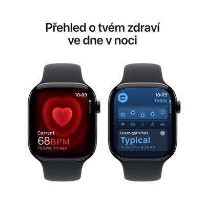 Apple Watch Series 10 GPS 46mm Jet Black Aluminium Case with Black Sport Band - M/L (MWWQ3QC/A)