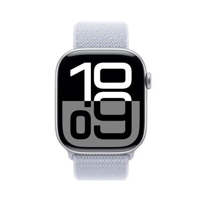 Apple Watch Series 10 GPS 46mm Silver Aluminium Case with Blue Cloud Sport Loop (MWWN3QC/A)