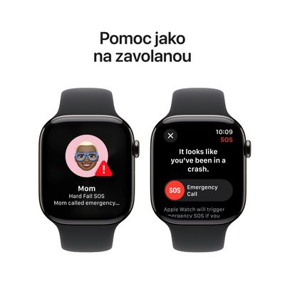 Apple Watch Series 10 GPS + Cellular 42mm Slate Titanium Case with Black Sport Band - S/M (MWXG3QC/A)